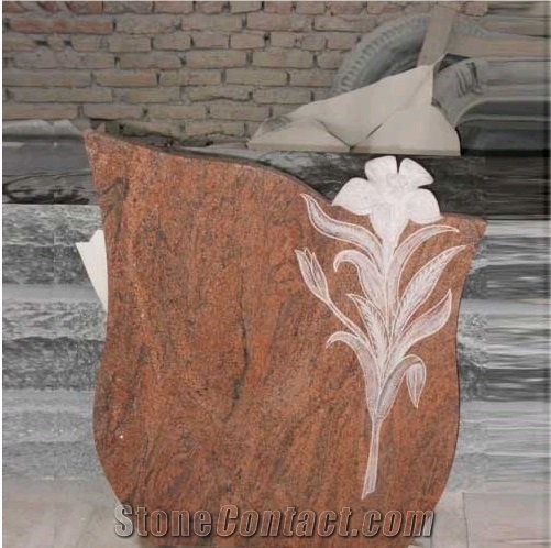 Multicolor Red Granite Tombstones & Monuments,India Red Granite Western Style Tombstones