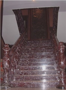 Rosso Levanto Marble Stairs & Steps,Italy Red Marble Staircase,Stair Risers & Treads