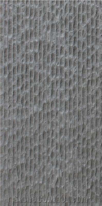 Grey Basalt Groove and Split/Half Planned Slabs & Tiles, Hainan Grey Basalt Tiles