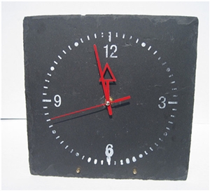 Slate Wall Clock,China Black Slate Home Decor