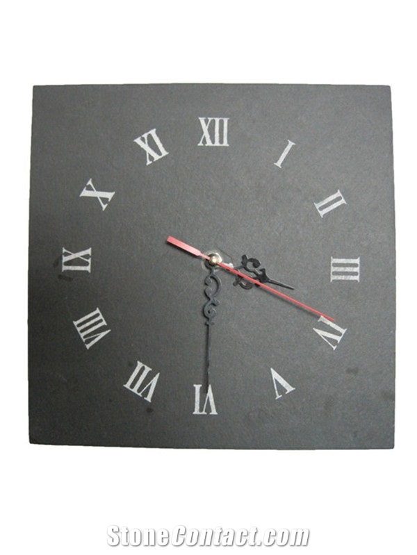 Slate Wall Clock,China Black Slate Home Decor