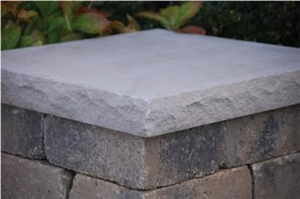 Indiana Limestone Rocked 4 Sides Pillar Cap