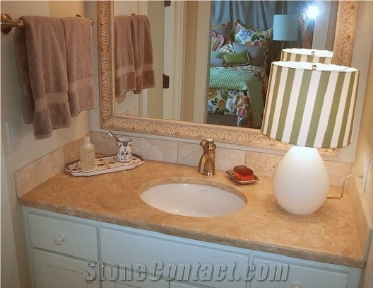 Borsec Beige Travertine Bathroom Vanity Tops