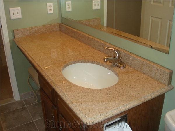 Desert Gold Granite Custom Design Kitchen Countertop From