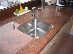 Rosso Multicolor Granite Kitchen Countertop