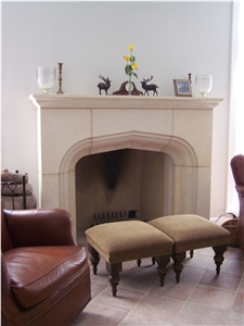 Cordova Cream Limestone Inwood Standard Fireplace Design