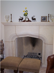 Cordova Cream Limestone Inwood Standard Fireplace Design