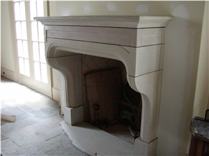 Pewter Limestone Broad Oaks Standard Fireplace Design