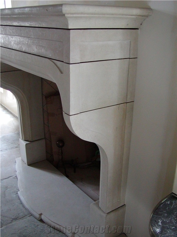 Pewter Limestone Broad Oaks Standard Fireplace Design