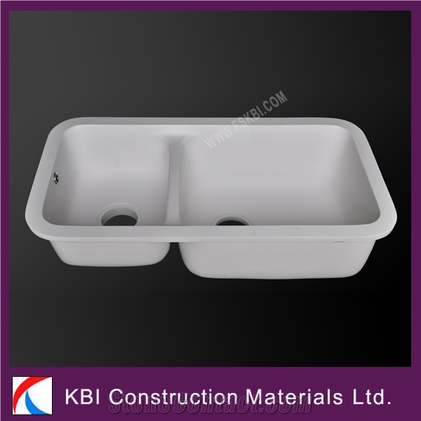 Solid Surface Double Bowl Kitchen Sink