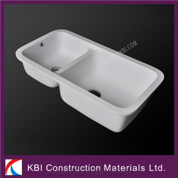 Solid Surface Double Bowl Kitchen Sink