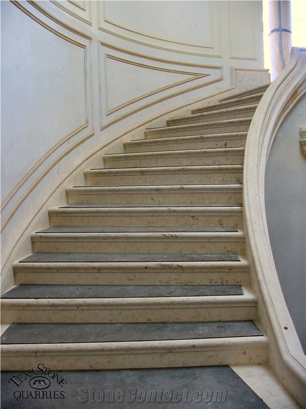 Hadrian Limestone Honed Finish Staircase