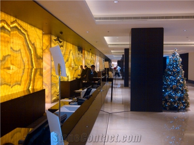 Hotel Translucent Yellow Onyx Wall Panel