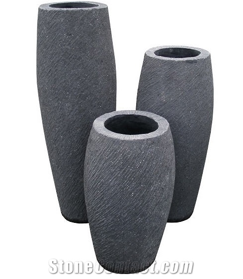 Textured Basalt Water Feature Pot