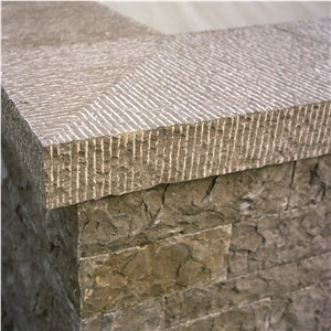 New Yangtze Limestone Wall Caps 4 Point Stalk Combed