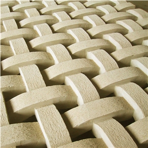 Silk Road Sandstone Honed Basketweave Wall Mosaic‎