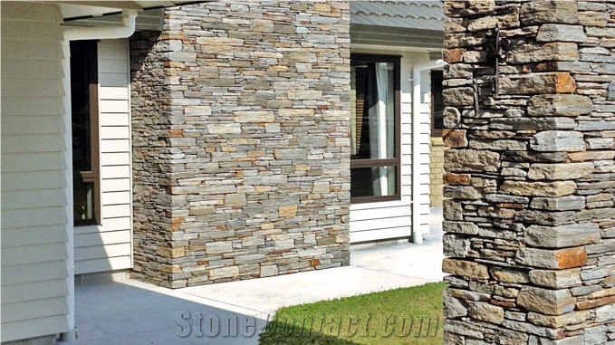 Clutha Schist Stone Ledge Column Cladding and Walling