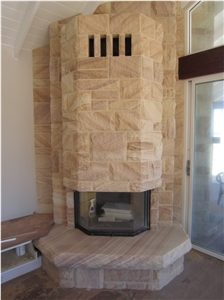 Sandstone Ashlar Fireplace Decorating