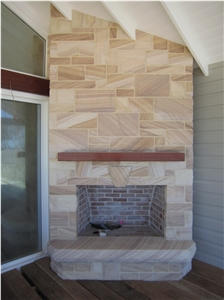 Sandstone Ashlar Fireplace Decorating