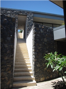 New Home Using Matatoki Stone, Small Couryard, Stairs, Walling
