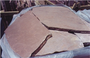 Colorado Peach Sandstone Thin Flat Flagstone Slabs, Colorado Red Sandstone Flagstone