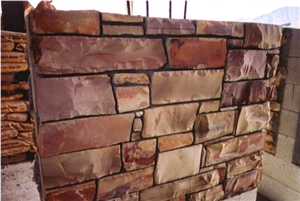 Moctezuma Ledge Laid with Rustic Ends Out Wall Cladding, Moctezuma Ledge Sandstone Wall Cladding