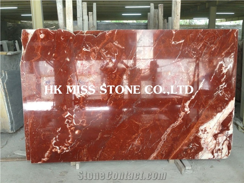 France Red Vein Marble,Polished Red Peony Slab, New Red Marble