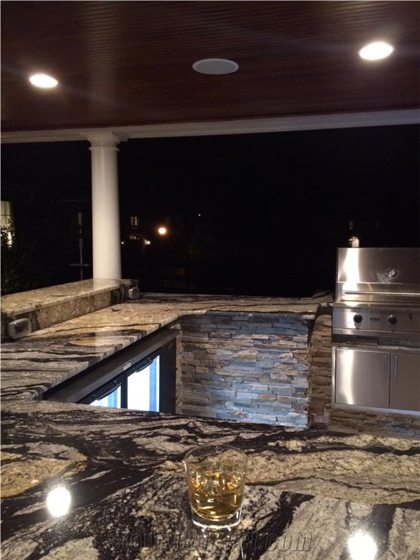 Silver Supreme Granite Eased Edge Outdoor Kitchen-Bar Top