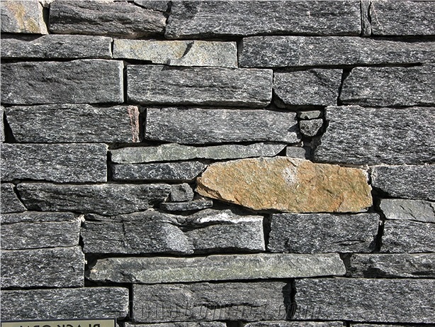 Black Opal Schist Rock Face Walling