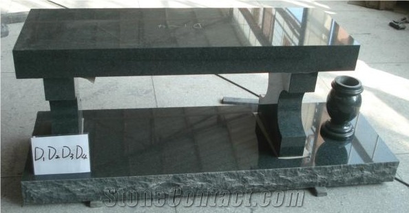 American Benches Funeral Benches, Fuding Black Granite Bench & Table
