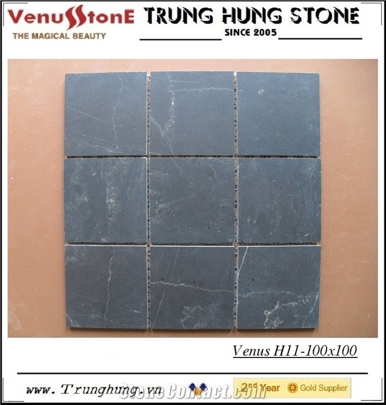 100*100 Blue Stone Honed Mosaic Tiles