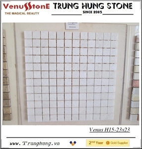 23*23 Pure White Honed Marble Mosaic Tiles