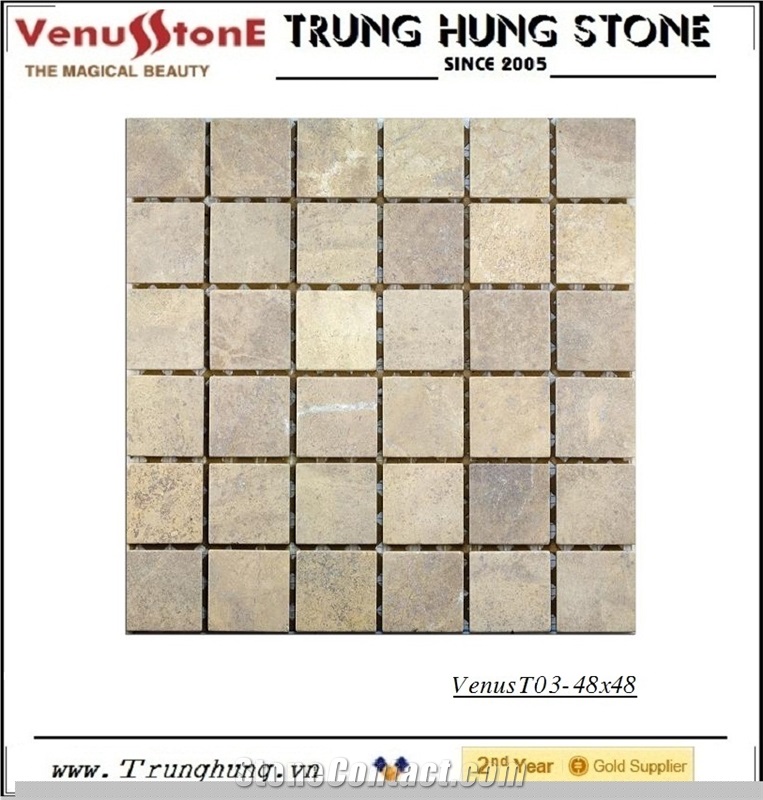 48*48 Beige Carpet Tumbled Marble Mosaic Tiles