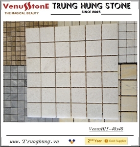48*48 Pure White Honed Marble Mosaic Tiles