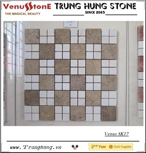 Beige and White Marble Mosaic with Classic Style