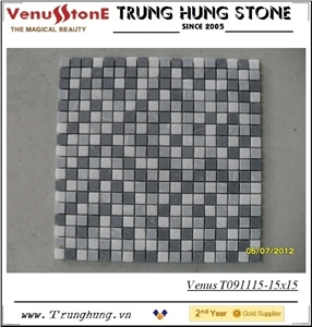 Grey + Black + Pure White Marble, Black and White Gray Marble Mosaic Tiles