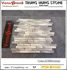 Line Grey Pure White Marble Polished Linear Splicing Mosaic Tiles        