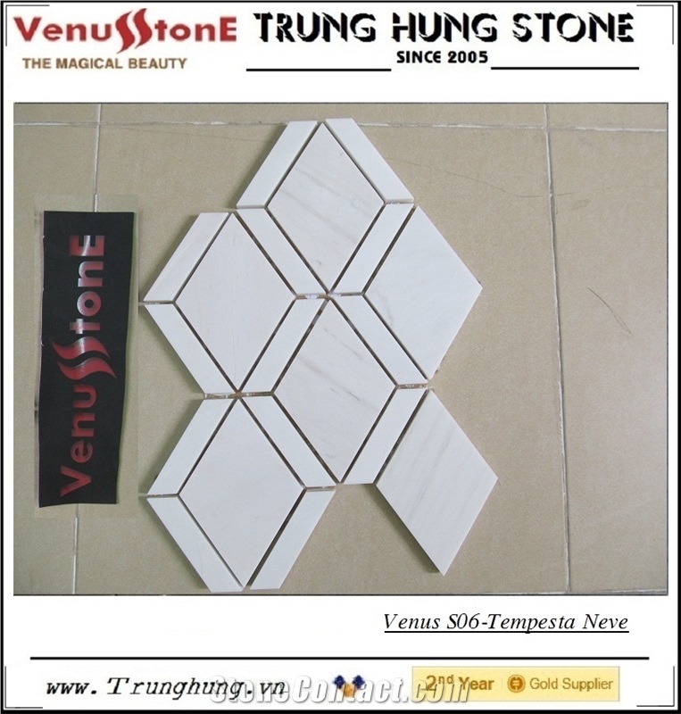 Polished White Marble Mosaic with Special Design