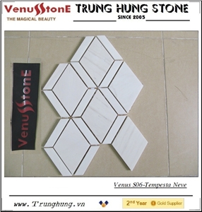 Polished White Marble Mosaic with Special Design