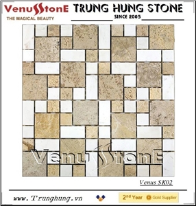 Vietnam Beige and White Marble Mosaic