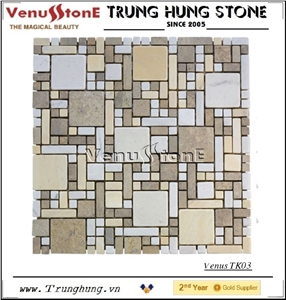 Vietnam Beige Carpet and White Marble Mosaic with Special Style