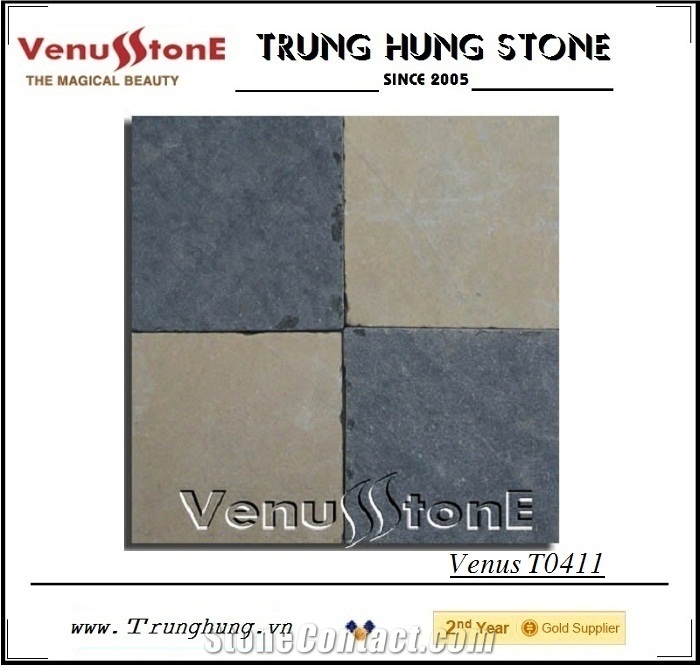 Vietnam Blue Stone and Yellow Tumbled