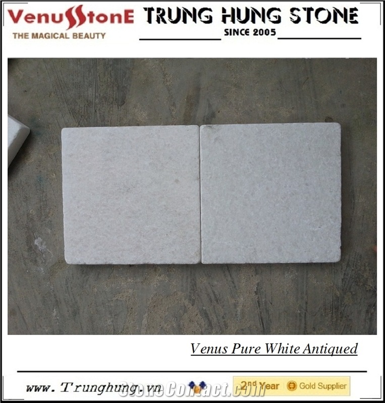 Vietnam Pure White Antiqued Marble for Paving