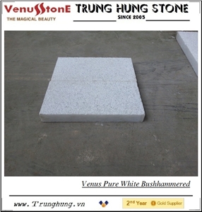 Vietnam Pure White Bushhammered Marble Paving