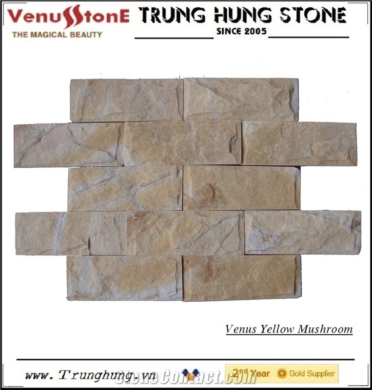 Vietnam Yellow Mushroom Stone Wall Tiles
