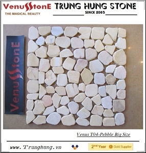 Wooden Yellow Marble Pebble Mosaic - Big Size