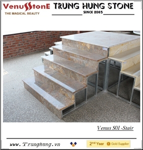 Wooden Yellow Marble Stairs & steps, stair risers 