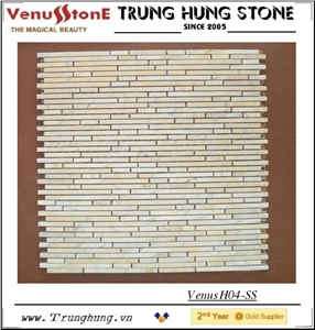 Wooden Yellow Super Slim Marble Mosaic Tiles