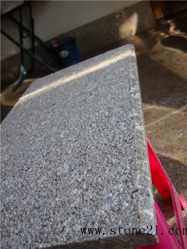 Bush Hammered G648 Granite Anti-Slip Stairs,Sahara Pink China Natural Stone Granite Steps