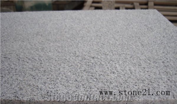 Cheap G603 Granite White Bush-Hammered Flooring Tile, China Beauty White Natural Stone Tiles